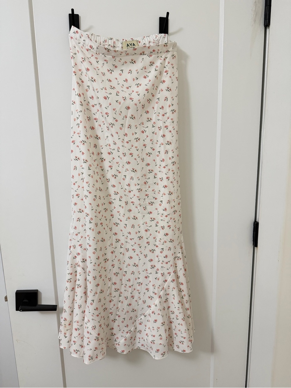 Cream Floral Maxi Skirt